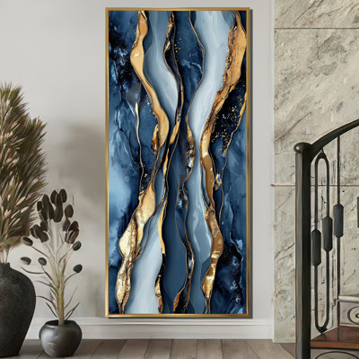 Coastal Liquid Waterfall Of Marble I - Shapes Canvas Print