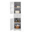 Board Bathroom Cabinet Tall - White With Drawer, Doors And Simple Assembly Adjustable Shelf, Drawer &-597091160