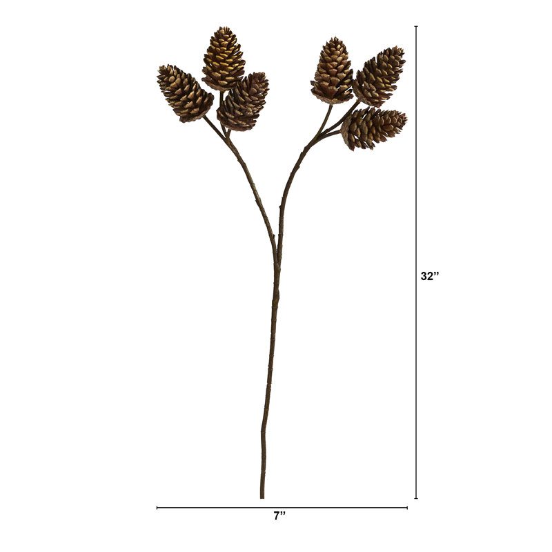 Nearly Natural 32" Brown Plastic Pinecone Artificial Spray Set