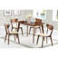 Table en bois massif à finition châtaignier - Pieds rectangulaires en angle pour une salle à manger en châtaignier polyvalente