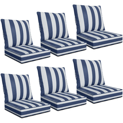 24" X 24" X 6" Outdoor Deep Seat Cushions Set - 6