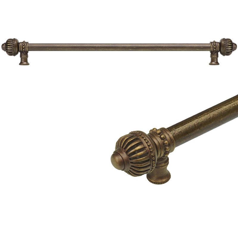 Cage à cricket avec grand faîteau à poignée longue 5/8 po, Laiton antique, 22"