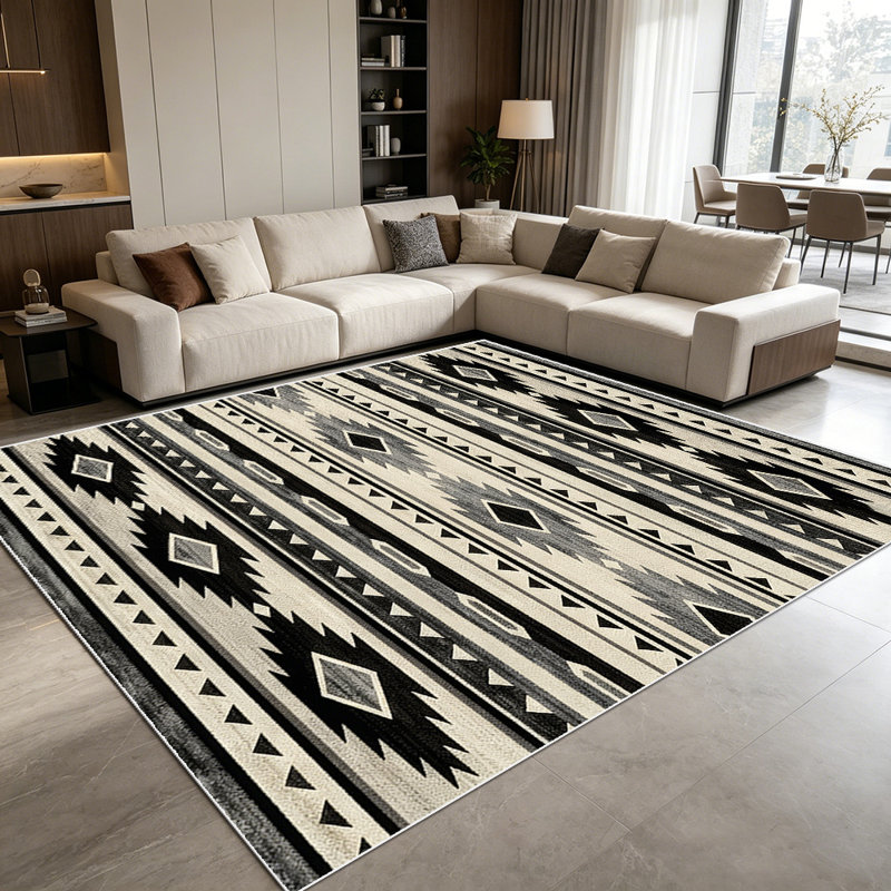 1PC Abstract Overlapping Geometric Circle Neutral Pink Brown Tone area rugs for Living Room, Soft and Comfortable, Suitable for all seasons, easy-to-maintain, machine washable Indoor floor mat, Under Table Farmhouse suitable for living room, dining