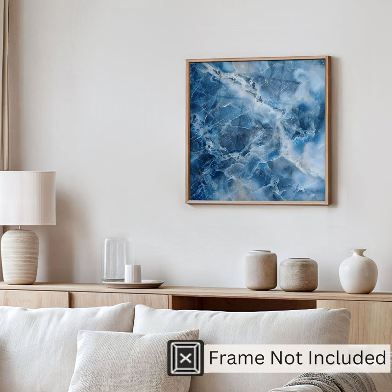 Abstrait, art abstrait en marbre bleu, géode de cristal, art moderne, H 16 po x l 16 po