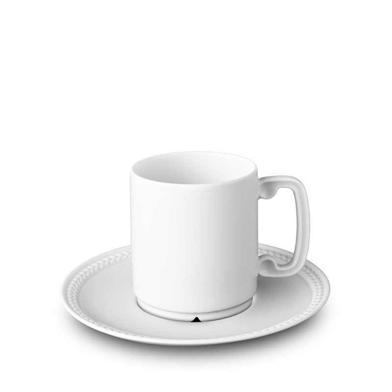 Soie Tressee White Espresso Cup & Saucer