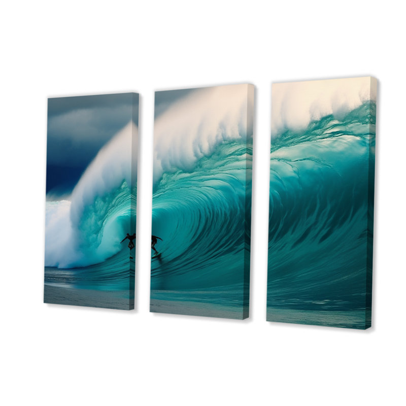 Hawaiian Waves Surf Dream I - Hawaii Wall Art Living Room Set, H 32 po x l 48 po x P 1 po