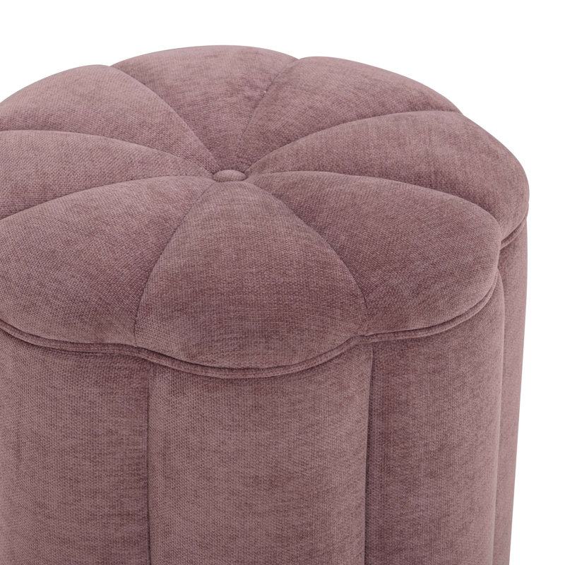 Fleur Mauve Storage Ottoman, Pink