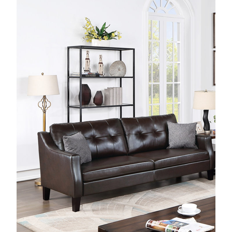 Gel moderne avec coussins spacieux et dossiers de style contemporain 2 po, Marron foncé