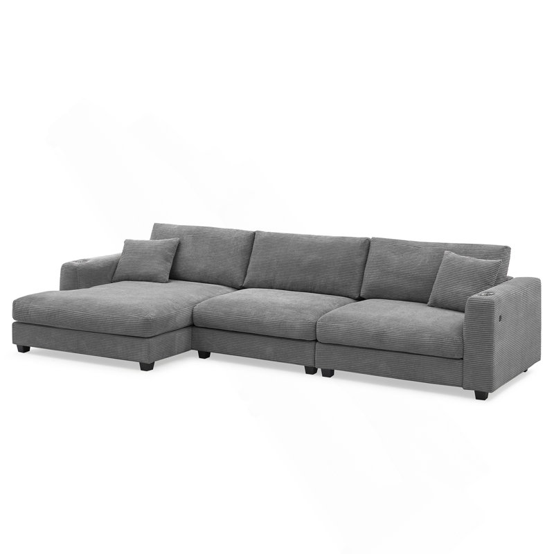 Canapé modulaire surdimensionné en velours côtelé 134 * 54 "