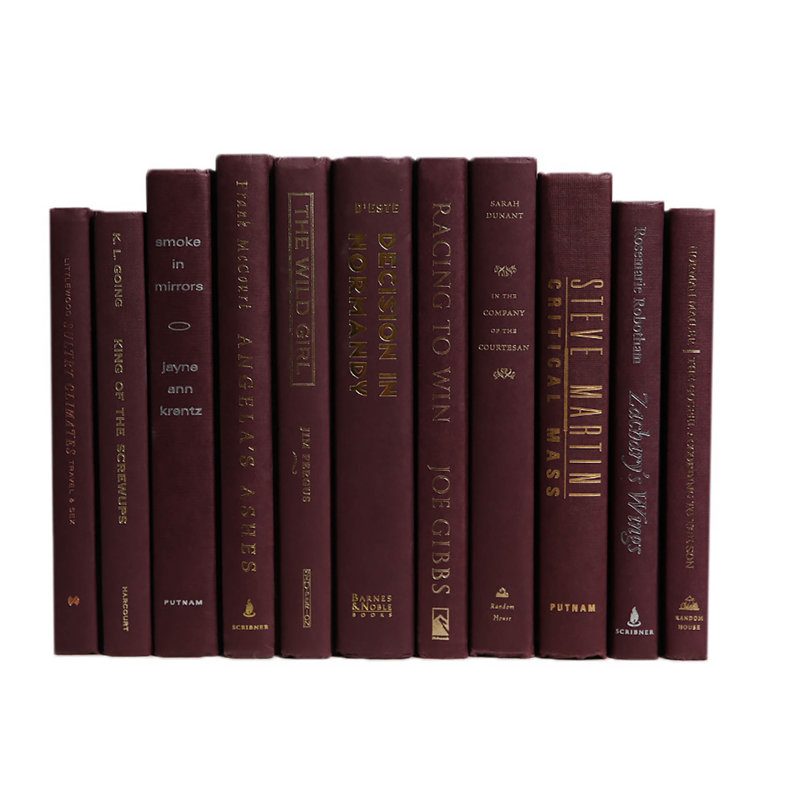 Livres décoratifs - Ensemble de livres Merlot - 1 pied de livres rouges
