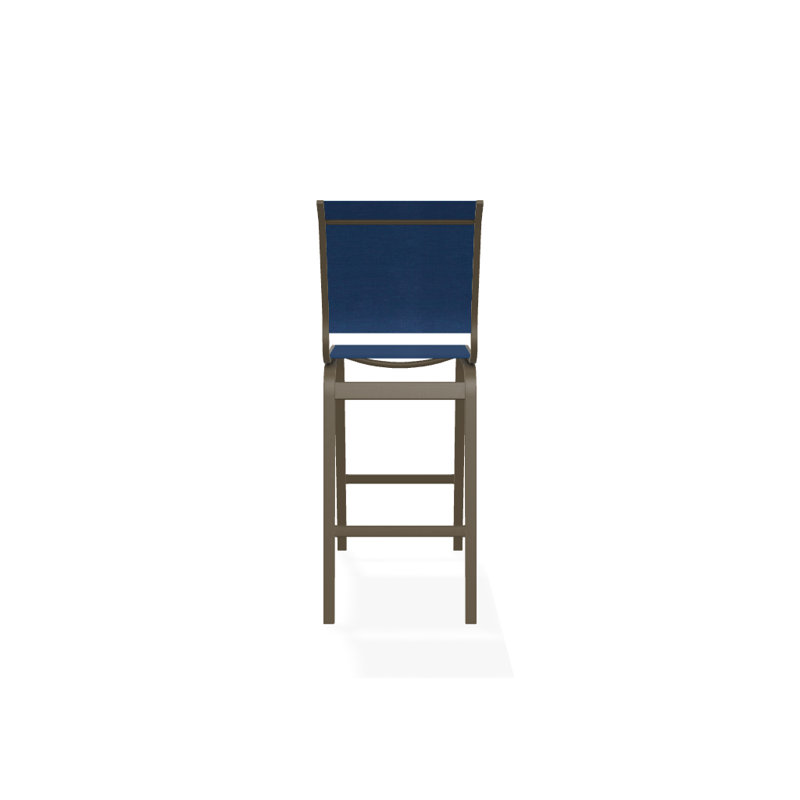 Holna Outdoor Stool, Cobalt 35D Sunbrella®, Textured Beachwood