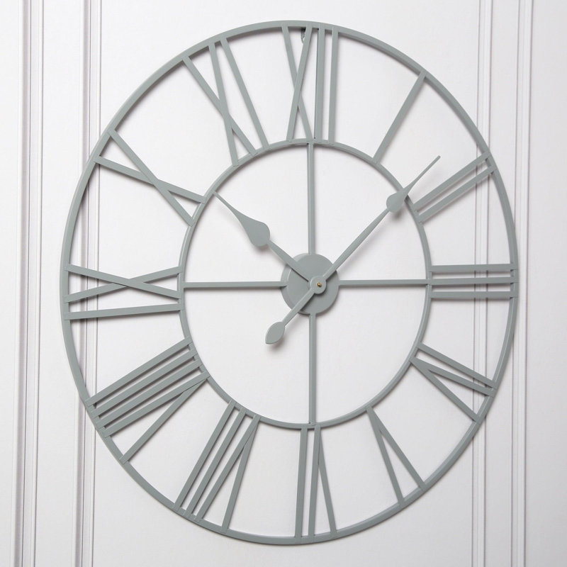 Abdulkader Iron Wall Clock, Silver