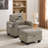 Single sofa recliner with manually adjustable backrest, USB charging port on the armrest side, phone stand included, hidden armrest storage, and a matching storage ottoman-25621991