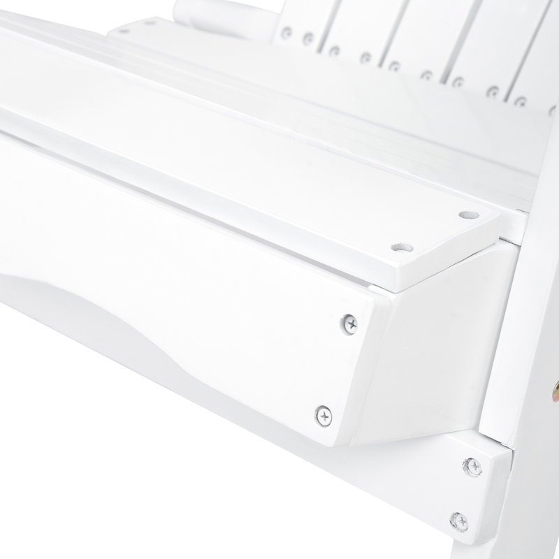 Rustic Outdoor Chair, Made Of Wood, White Color, Foldable Wood White, Foldable, With A Frame, White