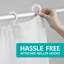 Rideau de douche simple à rayures et crochets Grier-419439009