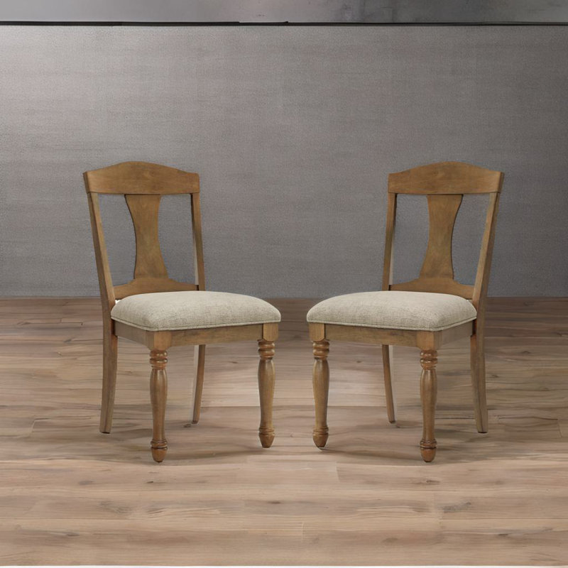Ensemble de 2 chaises de salle à manger Aadhiran, Chêne blanc