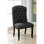 Chaise d'appoint de style rustique 2 pièces avec capitonnage, garniture cloutée et dossier à oreilles pour un repas élégant