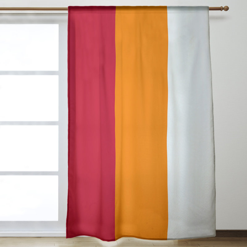 Mississippi Rebellion Sateen Room Darkening Curtain Single Panel, Red/Yellow/Silver