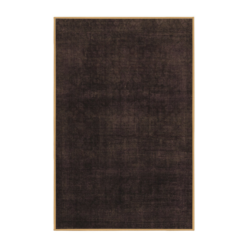Tapis abstrait brun tissé à la machine 8 pi x 10 pi Dacina