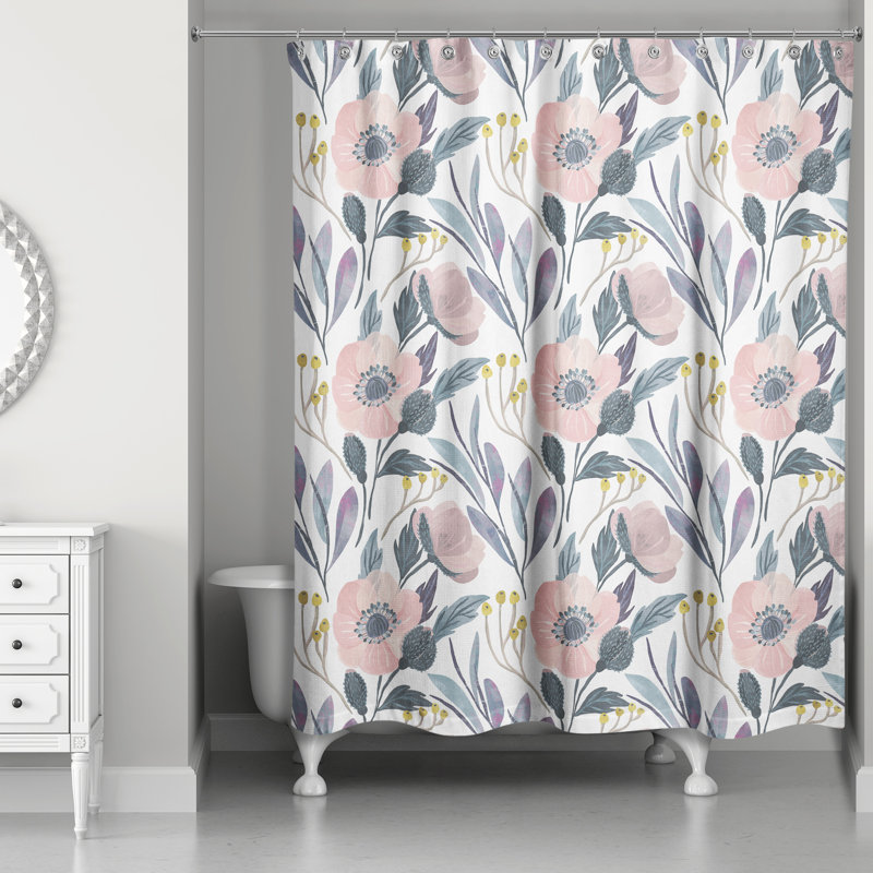 Rideau de douche simple floral Gonesse