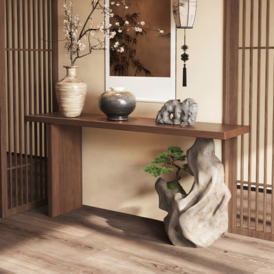 63"Natural Colour Ash Solid Wood Entryway Cabinet