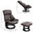 Massage Recliner Chair With Ottoman, 360° Swivel Recliner And Footstool, PU Leather Reclining Chair With Side Pocket And Remote Control
