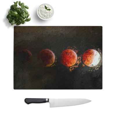 Glass Lunar Eclipse in Abstract Chopping Board