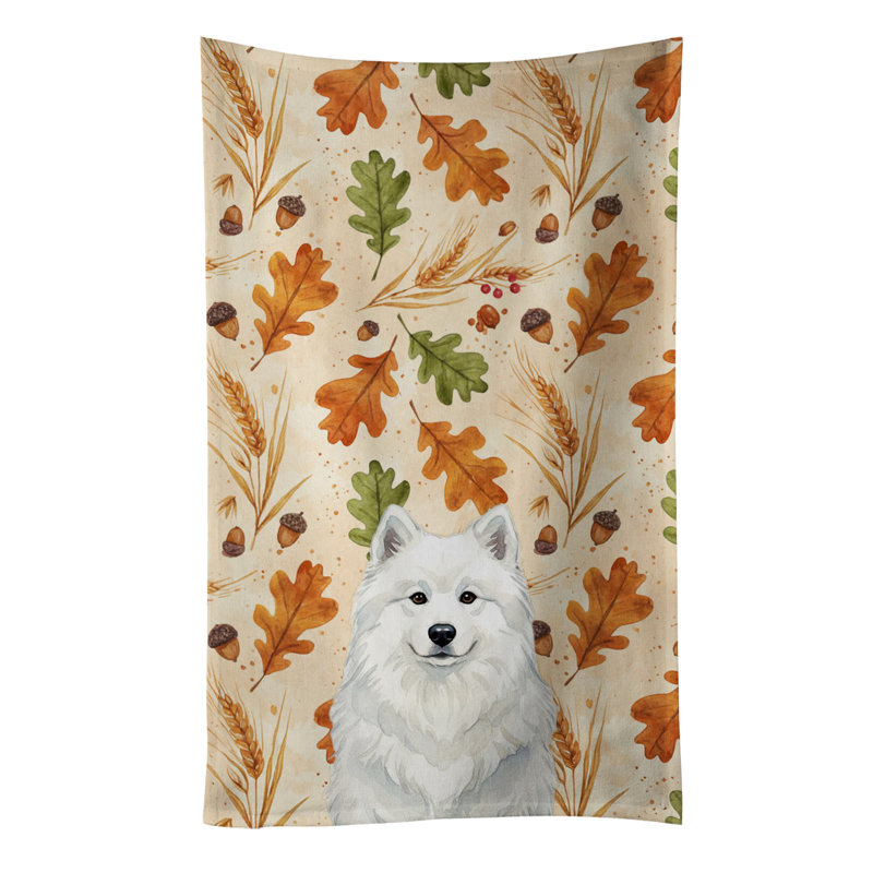 Serviette de cuisine blanche Samoyed Heirloom, Samoyède blanc