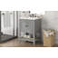 Lavabo de salle de bain moderne élégant en céramique 24 po avec tablette ouverte en bois massif-1240058526