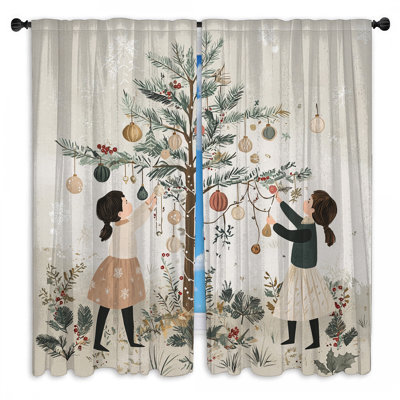 Rideaux de fenêtre de Noël obscurcissant et obscurcissant - 2 panneaux