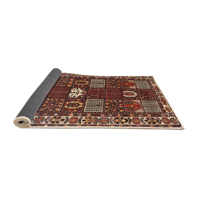 Tapis traditionnel rouge / vert, Rond 4 pi