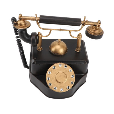 Rétro cadran rotatif téléphone rétro téléphone décor statue artiste figurine café bar fenêtre modèle bureau décoration
