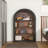 Bookcase, 4-Shelf Tall Bookshelf, 45.66" Wood Open Display Floor Arched Bookcase, Large Storage Organizer For Library, Bedroom, And Living Room (Black)-1685355943