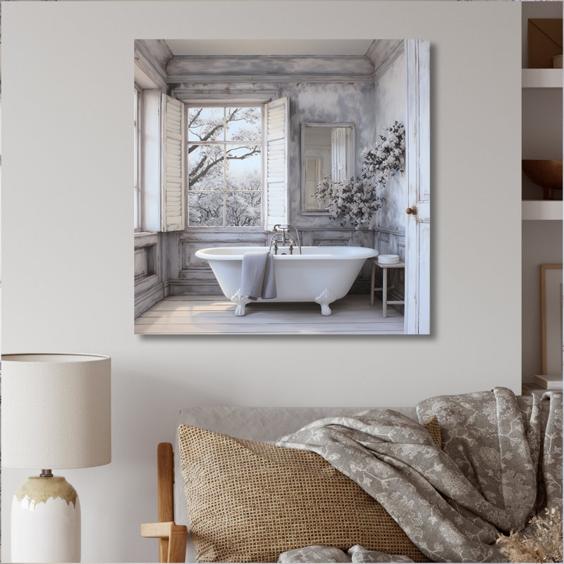 Décoration murale en métal Farmhouse Bathroom II - Bath & Laundry, H 16 po x l 16 po x P 1 po