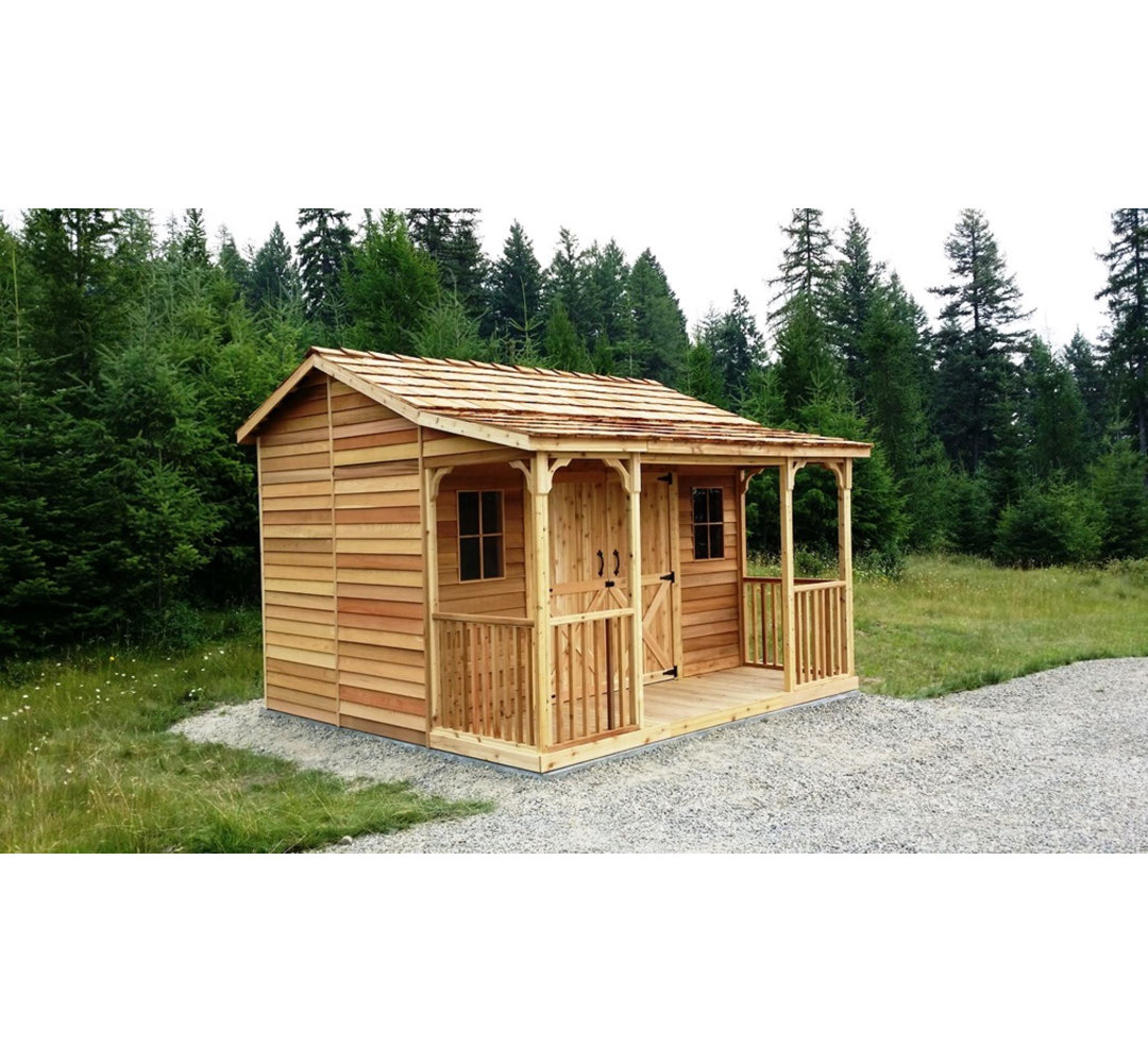 Ranchhouse 12 ft. W x 14 ft. D Western Red Cedar Wood Storage Shed Cedarshed