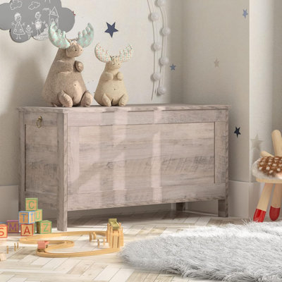Coffre à jouets, coffre de rangement rétro en bois avec charnière de sécurité, banc de rangement pour hall d'entrée pouvant supporter 220 lb, organisateur de coffre à jouets 29,9 po x 15,7 po x 18,9 po, facile à assembler,