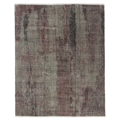 Bedaya Wool Abstract Area Rug in Gray/Purple