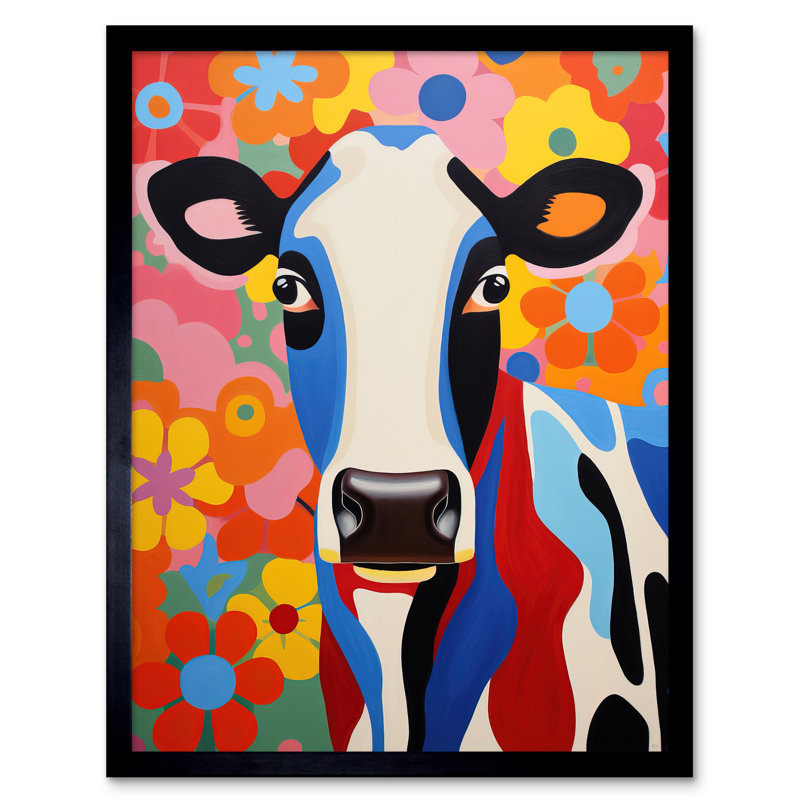 Colourful Cow - Single Picture Frame Print