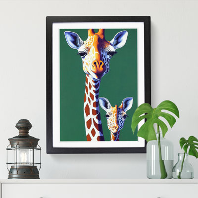 FRM-V0523-1075X Giraffe Gouache Paint - Picture Frame Print