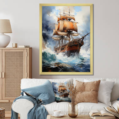 Ready To Hair Pirate Ship Canvas Print For Home Wayfair Wall Decor