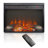 23 inch electric fireplace insert, ultra thin heater with log set & realistic flame, remote control with timer, overheating protection-1430054191