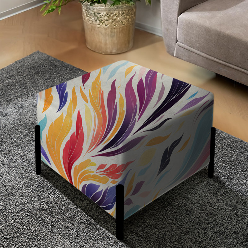 Rêves fantaisistes mauves et bleus - repose-pieds carré Ikat