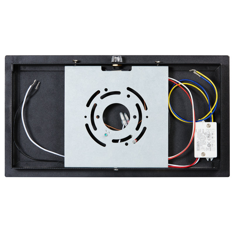 Small Black Steel Floating Address Plaque with LED Backlit Numbers