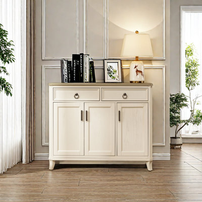 Cream Style Solid Wood Shoe Cabinet 11 Pair Shoe Storage