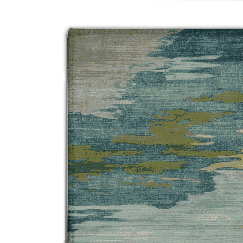 Tapis intérieur et extérieur brun Watercolor, Rectangle 4pi x 6 pi
