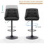 Tabouret de bar pivotant avec dossier, tabouret de bar touffeté en tissu réglable, fauteuil de bar rembourré à hauteur de comptoir pour la cuisine et le café-950477529-950477531