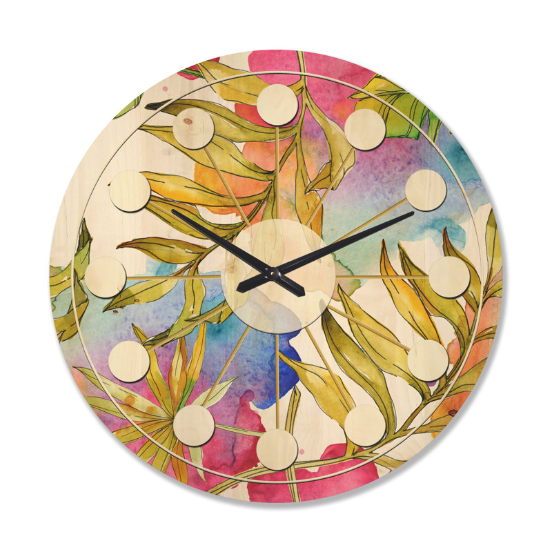 Horloge murale en bois Tropical, Très grand