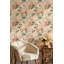 Papier peint amovible vintage avec motif floral rétro