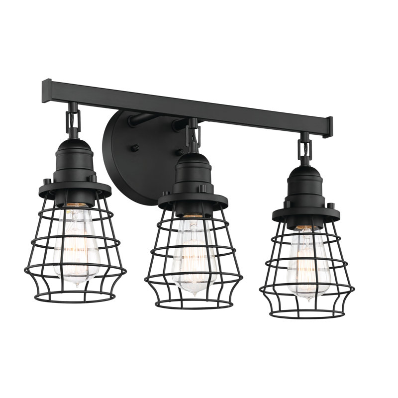 Swineford 3 - Light Dimmable Vanity Light, Flat Black, Flat Black