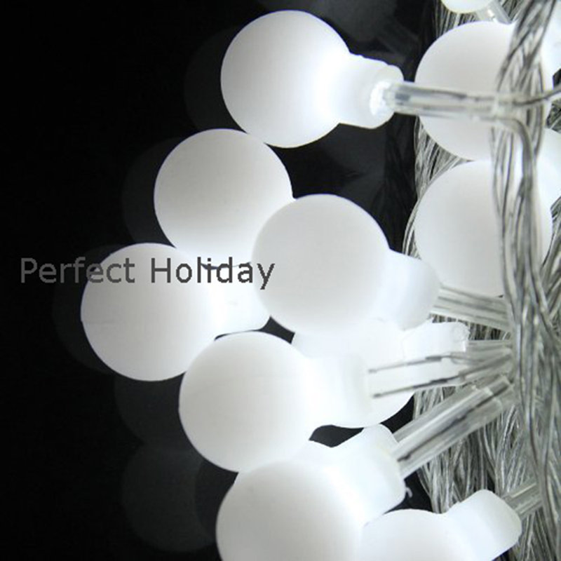 Asher Indoor Plug-in LED Globe String Light, Clear, 16 ft., White